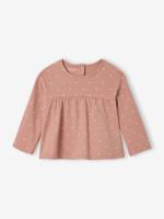 T-shirt met print en lange mouwen baby bio personaliseerbaar oudroze