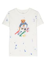 POLO RALPH LAUREN KIDS t-shirt en coton à motif Teddy Bear - Blanc