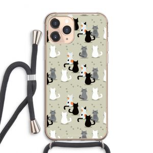 Katten: iPhone 11 Pro Max Transparant Hoesje met koord