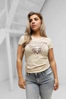 Guess Cheeta Logo T-Shirt Dames Geel - Maat S - Kleur: Geel | Soccerfanshop