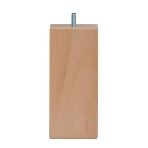 Meubelpoot vierkant 7 bij 7 cm en hoogte 16 cm van massief hout (M10)