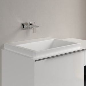 Wastafel Villeroy & Boch Subway 3.0 Met CeramicPlus Geen Kraangat Geen Overloop 60x47x16.5 cm Stone White