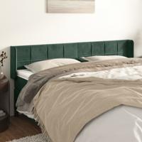 Hoofdbord met randen 203x16x78/88 cm fluweel donkergroen