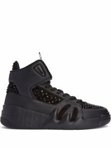 Giuseppe Zanotti baskets montantes Talon à ornements en cristal - Noir