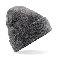 Dames/heren beanie wintermuts - 100% soft Acryl - grijs - Super soft - Bgreye omslag band