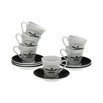 Set van 6 kopjes met schotel Versa Gourmet Porselein