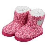 Peuter sloffen/pantoffels met hart - hoog model - roze - maat 27-28