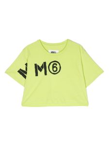 MM6 Maison Margiela Kids t-shirt crop à logo imprimé - Vert