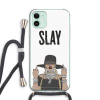Slay All Day: iPhone 11 Transparant Hoesje met koord