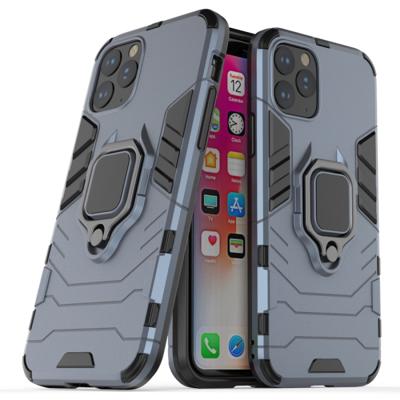 Panther PC + TPU schokbestendige beschermhoes met magnetische ring houder voor iPhone XI (2019) (grijs)