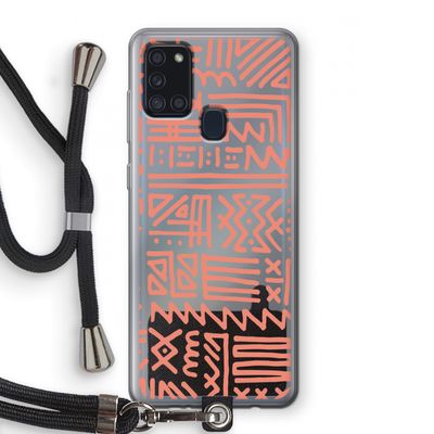 Marrakech Pink: Samsung Galaxy A21s Transparant Hoesje met koord