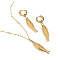 Vis ketting en oorbellen set