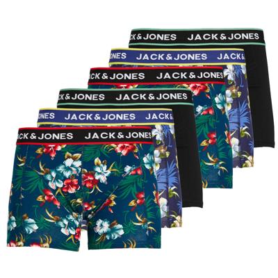 Jack & Jones Boxershorts JACFLOWER Trunks 6-pack Zwart / Navy-XXL