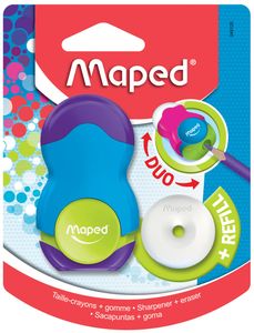 Maped potloodslijper + gom Loopy Soft Touch, blister met 1 stuk