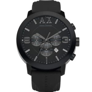 Horlogeband Armani Exchange AX1148 Silicoon Zwart 24mm