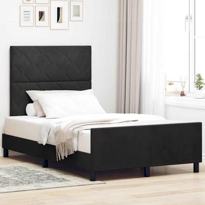 Bedframe met hoofdeinde Zwart 120 x 190 cm Fluweel