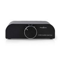Nedis Analoge Audio-Switch | 4-Poorts poort(en) | Input: 1x 3,5 mm Audio-Input / 3x (2x RCA Female) | Output: 1x (2x RCA Female) | Manueel | Metaal | - thumbnail