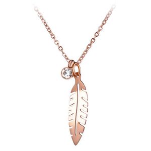 Cilla Jewels ketting mozaiek Leaf rosegoud Verguld