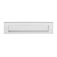 Brievenbus met klep/regenrand chroom