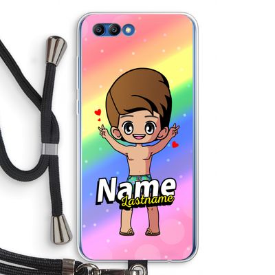 Chibi Maker man: Honor 10 Transparant Hoesje met koord