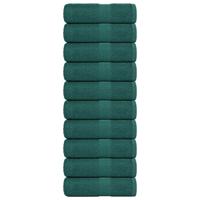 VidaXL Gastendoekjes 10 st 30x50 cm 360 g/m² 100% katoen groen
