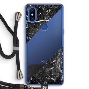Zwart marmer: Xiaomi Mi Mix 3 Transparant Hoesje met koord