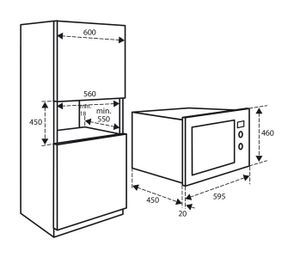 Inventum IMC6132F magnetron Ingebouwd Combinatiemagnetron 32 l 1000 W Zwart, Roestvrijstaal