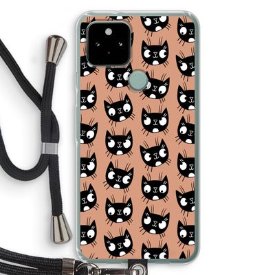 Kat: Pixel 5 Transparant Hoesje met koord