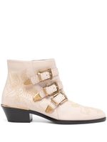 Chloé bottines cloutées Susanna à triple bride - Tons neutres Chloé bottines cloutées Susanna à triple bride - Tons neutres