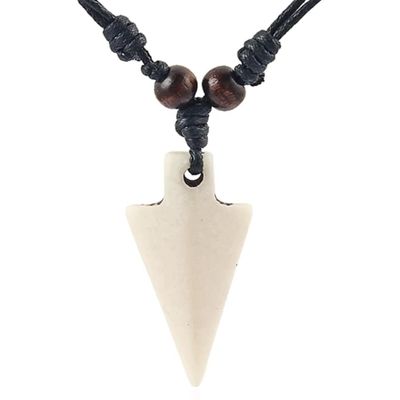 Touw Ketting voor Mannen met Witte Pijl Kettinghanger van Hars