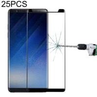 25 stuks voor Galaxy Note 8 0.3 mm 9H oppervlakte hardheid 3D gebogen Silk-Screen niet-volledig scherm gehard glas screen protector (zwart)