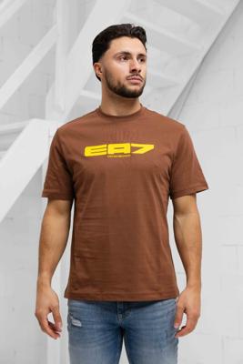 EA7 Emporio Armani 7M000163 T-Shirt Heren Bruin/Geel - Maat XXL - Kleur: GeelBruin | Soccerfanshop