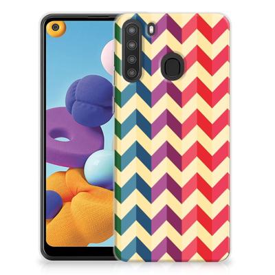 Samsung Galaxy A21 | TPU bumper | Zigzag Multi Color Samsung Galaxy A21 | TPU bumper | Zigzag Multi Color
