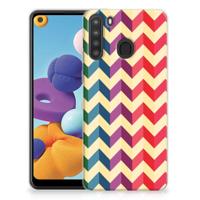 Samsung Galaxy A21 | TPU bumper | Zigzag Multi Color