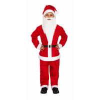 Henbrandt kerstman kostuum - rood - kinderen - 10-12 jaar - met muts en baard - kerstmannenpak