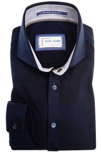 Blue Crane Slim Fit Jersey shirt Marine, Effen