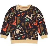 Quapi Jongens sweater - Aleks - AOP grafisch metaal grijs - thumbnail