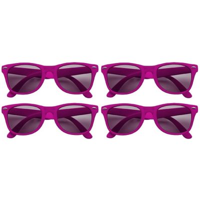4x stuks zonnebril fuchsia roze plastic montuur voor volwassenen