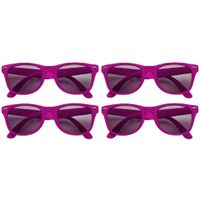 4x stuks zonnebril fuchsia roze plastic montuur voor volwassenen - thumbnail