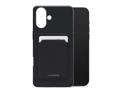Mobilize Mobilize Rubber Gelly Card Case Apple iPhone 16 Plus Matt Black
