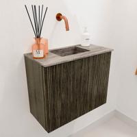 Toiletmeubel Mondiaz Joya Dlux | 50 cm | Meubelkleur Shadow | Faye wastafel Oza Wasbak Midden | Zonder kraangat(en)