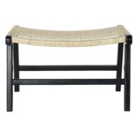 Kruk DKD Home Decor 8424001823192 65 x 47 x 40 cm Natuurlijk Teakboom Zwart