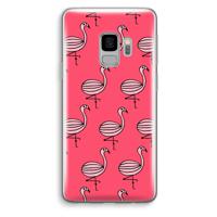 Flamingo: Samsung Galaxy S9 Transparant Hoesje - thumbnail