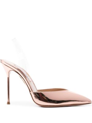 Aquazzura escarpins V Plexi 110 mm en cuir - Rose