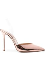 Aquazzura escarpins V Plexi 110 mm en cuir - Rose