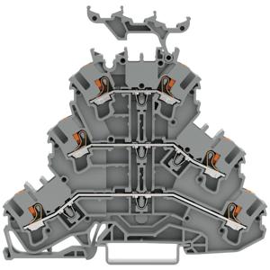 WAGO 2202-3231 Doorgangsklem 3-etages Cage Clamp-aansluiting Grijs 50 stuk(s)