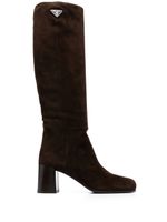 Prada bottes en cuir 65 mm - Marron