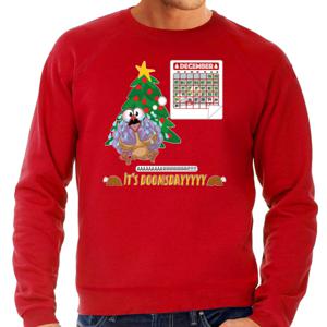 Foute Kersttrui/sweater voor heren - doomsday - rood - kalkoen