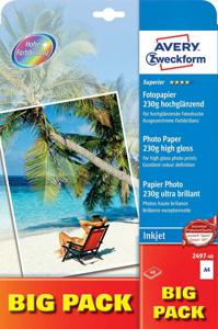 Avery-Zweckform Superior Photo Paper Inkjet 2497-40 Fotopapier DIN A4 230 g/m² 40 vellen Hoogglans