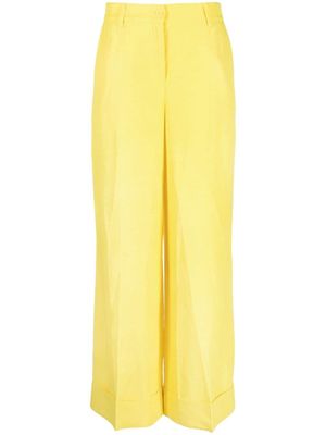 P.A.R.O.S.H. pantalon droit à plis marqués - Jaune